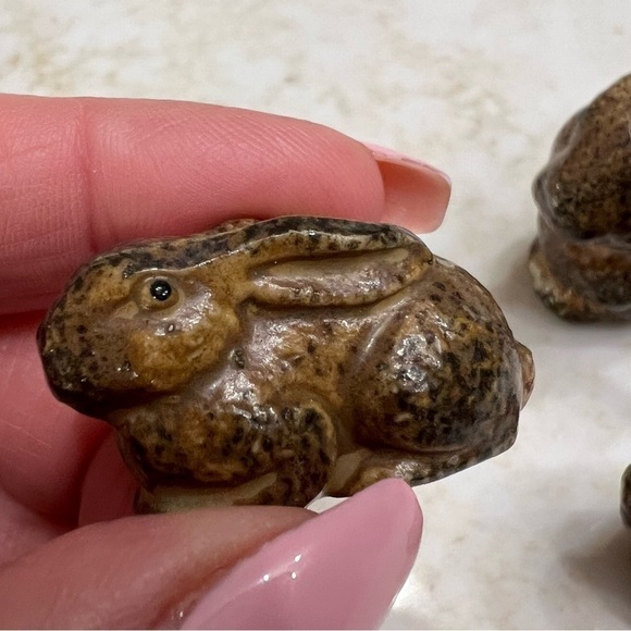 Vintage OMC Otagiri Japan Mini Ceramic Bunny Figurines - Picture 7 of 16